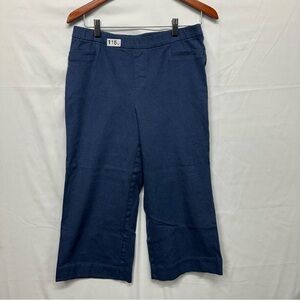 Isaac Mizrahi Live Navy Blue Wide Leg Capri Pants Women’s Size 10